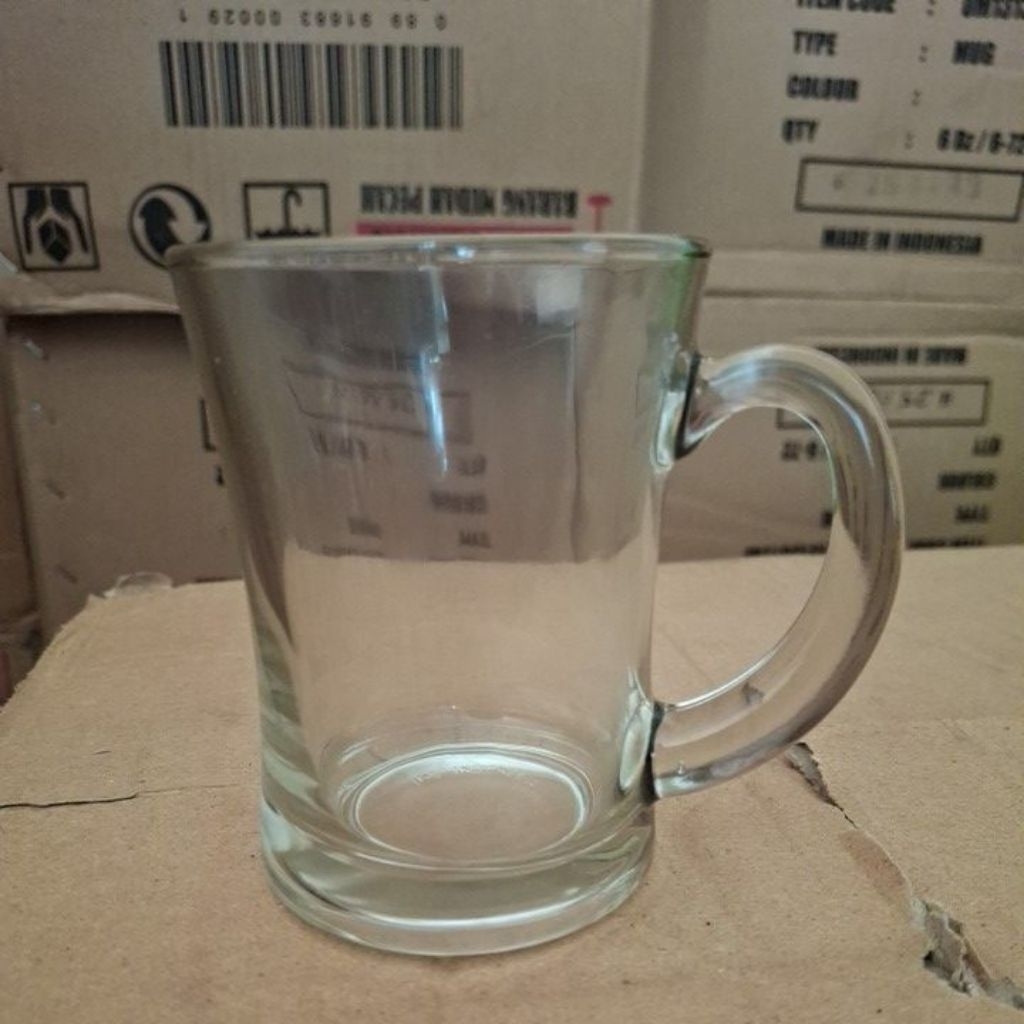 Gelas Kaca Gagang Motif Polos Model Ramping / Gelas Kopi Gagang / Gelas Unik / Gelas Kopi / Gelas Ka