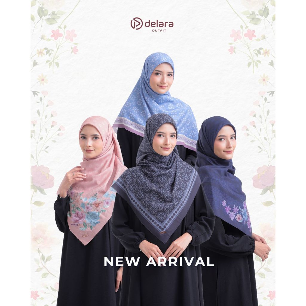 SCARF MOTIF SIZE 110 AZRA BY DELARA | Khimar Segiempat Motif Size 110x110 | | Hijab Motif | | Hijab 