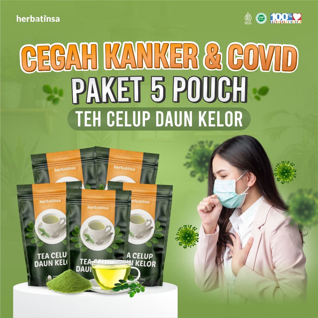 

Herbatinsa Tea Celup Daun Kelor Cegah Kanker & Covid 5 Pouch Sehat Tanpa Virus