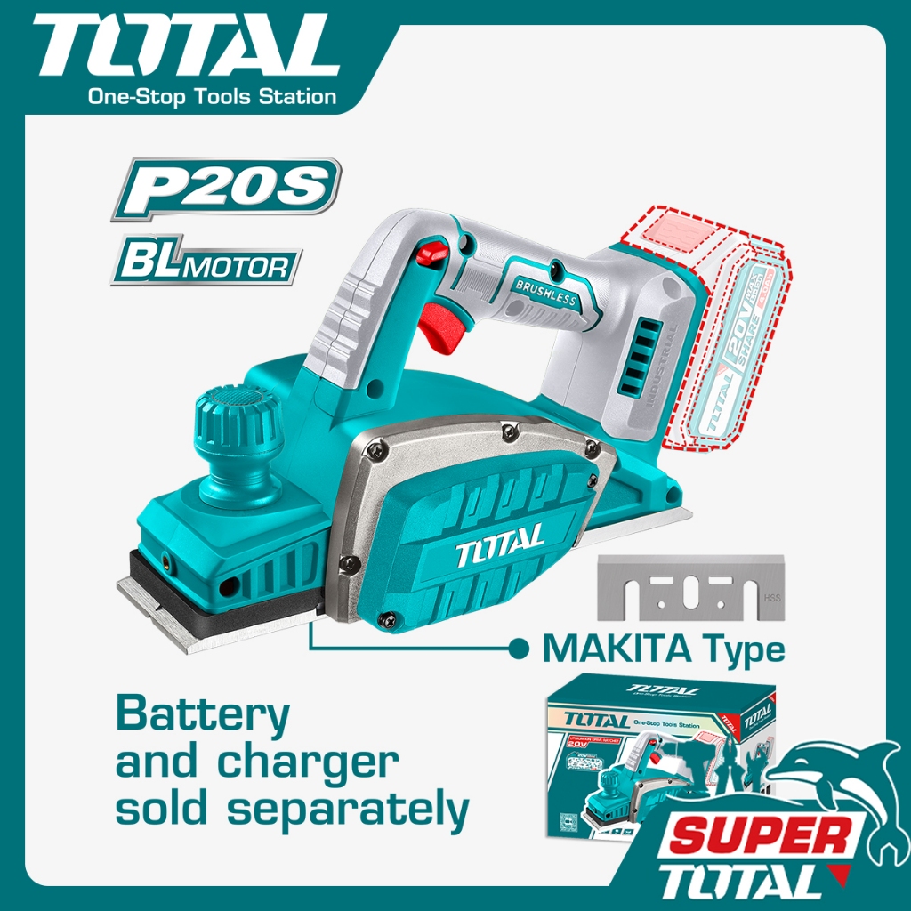TOTAL Mesin Serut Nirkabel / Cordless Planer TRLI20401