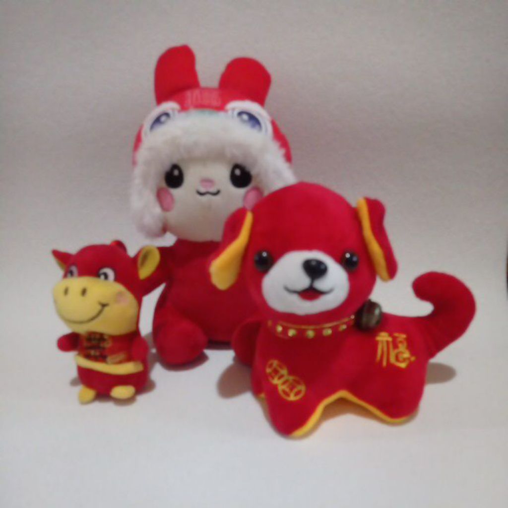 boneka shio kelinci anjing sapi