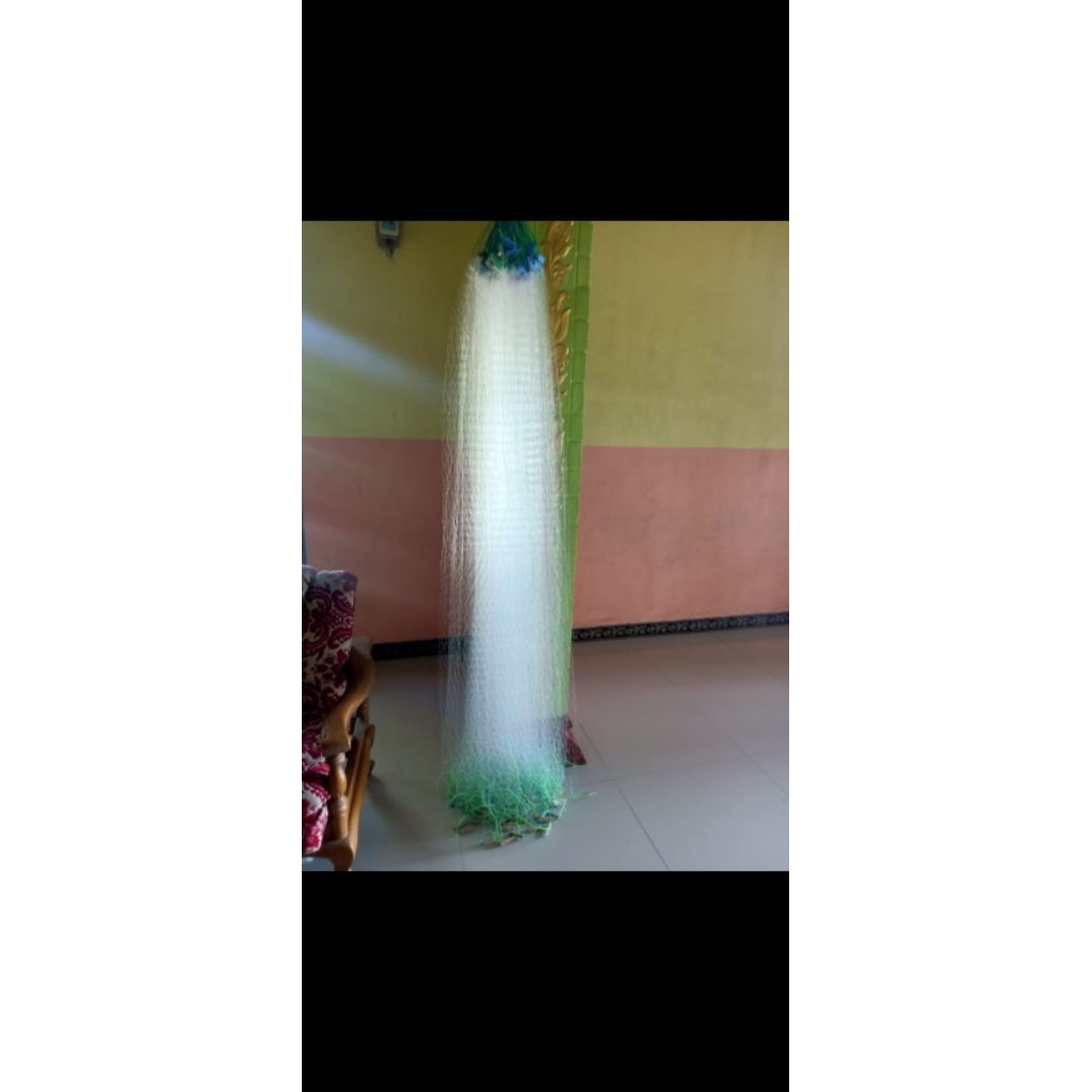 Jaring ikan 2jari senar 020 panjang 50meter tinggi 2meter
