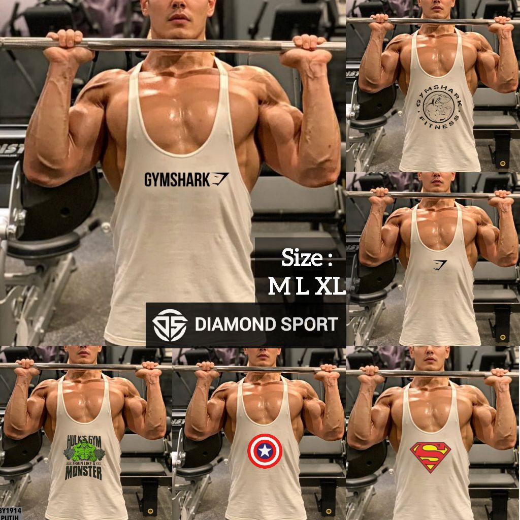 SINGLET OLAHRAGA GYM PRIA SINGLET OLAHRAGA PRIA SINGLET GYM FITNESS RUNNING JOGGING WORKOUT TRAINING