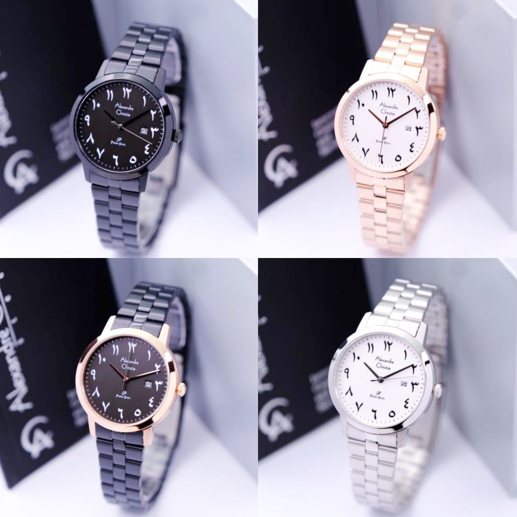 Jam tangan wanita alexandre christie AC 1007 AC1007 original garansi resmi 1 tahun-silver black