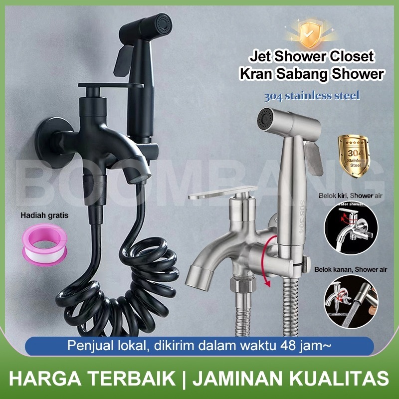 Jet Shower Closet Stainless/Kran Cabang Shower 2/Jet Washer Toilet/Bidet Toilet/Kran Closet Duduk