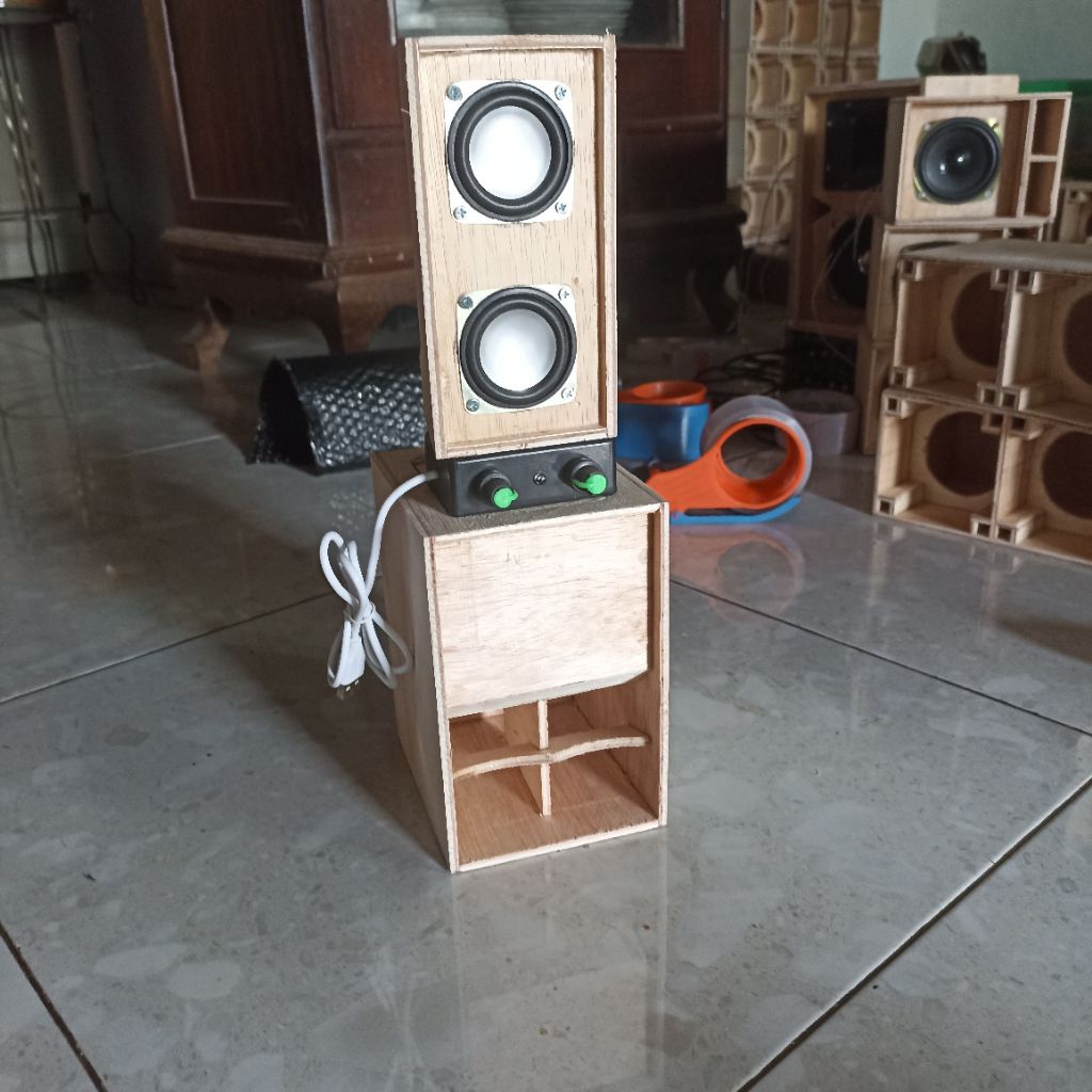 miniatur sound system, paket miniatur sound 3 inch. siap bunyi