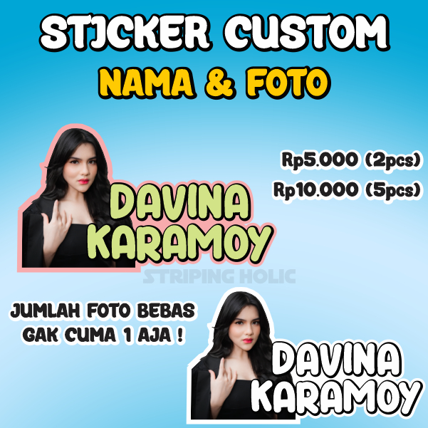 

[PROMO] Sticker Custom Nama & Foto Bebas
