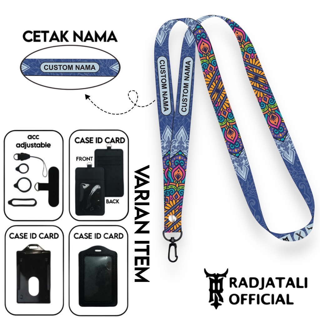 

Lanyard Custom Nama Batik Series V2 Size 1,5cm Bisa Request Nama Full Printing 2 Sisi Gantungan Card Holder Tali Lanyard Hp Custom