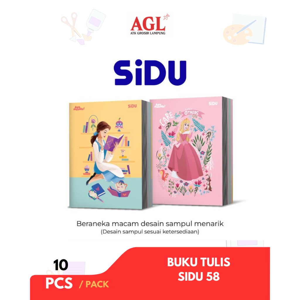 

SIDU - (pcs) BUKU TULIS SIDU 58 lembar ISI 10 buku per 1 pack - Grosir