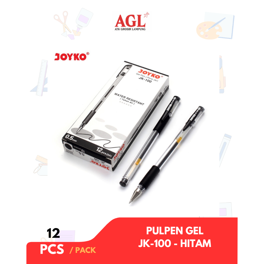

JOYKO - (12pcs) Pulpen Gel Joyko JK-100 Hitam Grosir