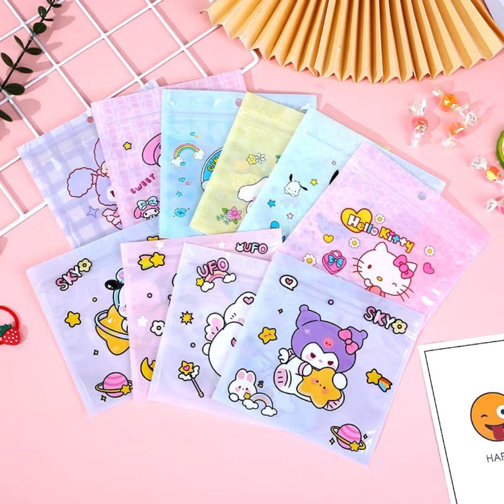 

FGT Zip Lock Tas Cookie Mini Gambar Karakter Plastik Ziplok Plastik Kemasan Permen Kue Serbaguna Plastik Kemasan Mini
