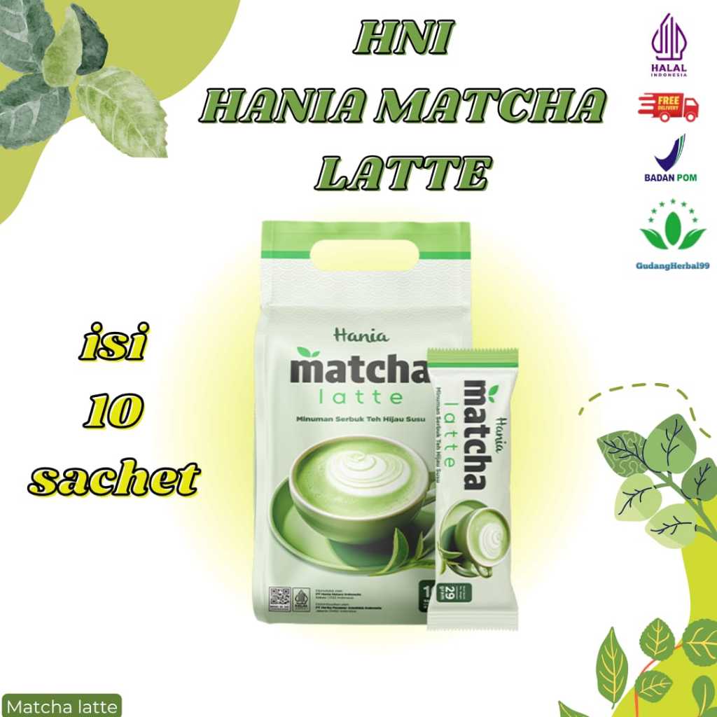 

HNI HANIA MATCHA LATTE Minuman Serbuk Rasa Teh Hijau Susu Isi 10 sachet