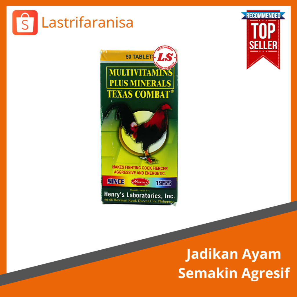 TEXAS COMBAT Vitamin Multivitamin Tenaga Ayam Tarung Doping Ayam Laga