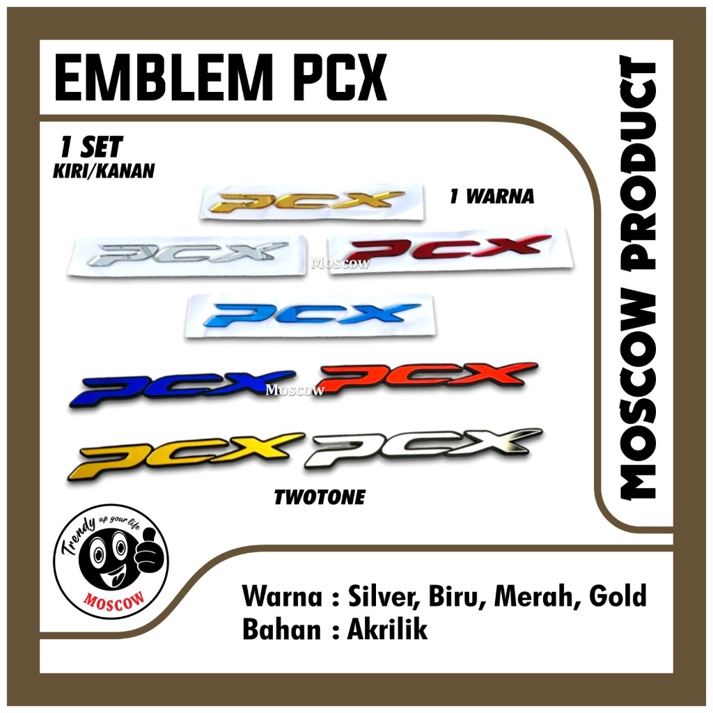 MOSCOW EMBLEM BODY MOTOR AKRILIK 3D TIMBUL UNTUK MOTOR 1 SET ISI 2PCS KANAN KIRI STICKER MOTOR  AKSE