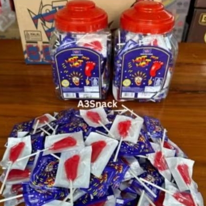 

Permen lollipop kaki rasa mangga 1 toples isi 100 pcs
