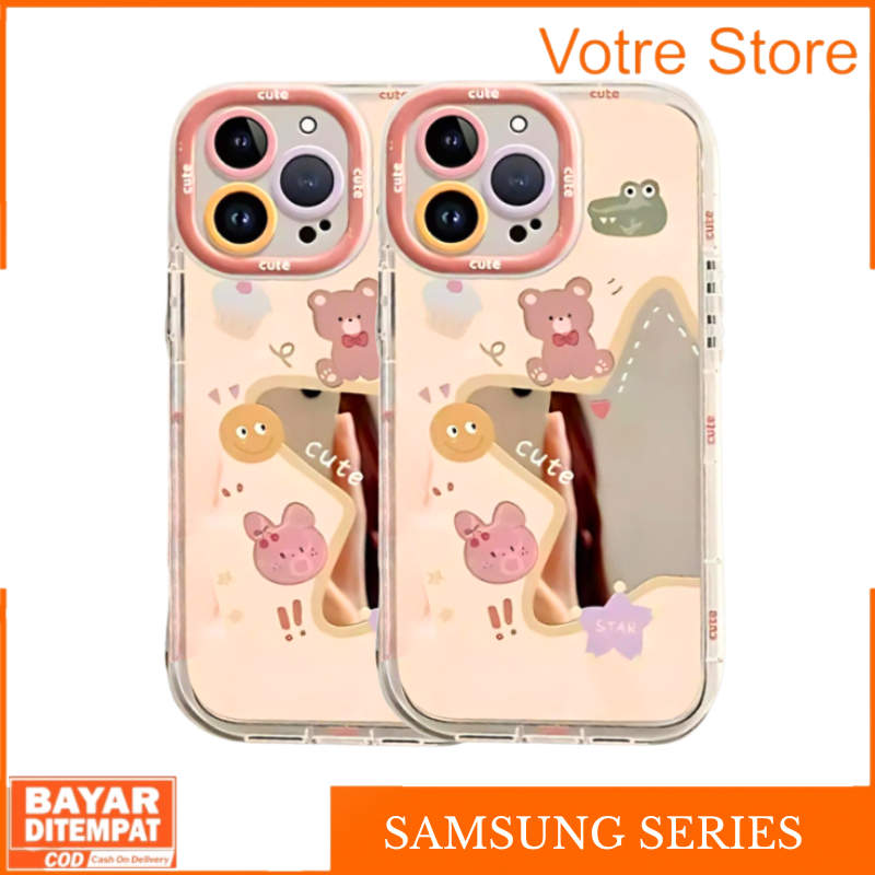 Case Cermin Samsung A13 A23 A32 A14 4G 5G A25 A06 A05S Casing Hp Kaca Miror Funny Star Cute Softcase