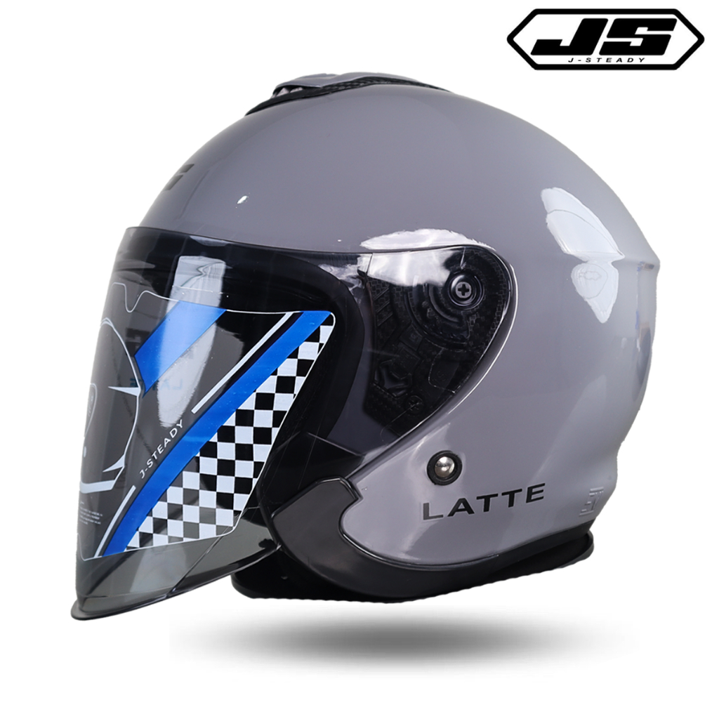 Helm Half Face JS LATTE POLOS/Helm Pria/Helm Cewek Cowok/Helm Keren/Sudah SNI/Helm SNI