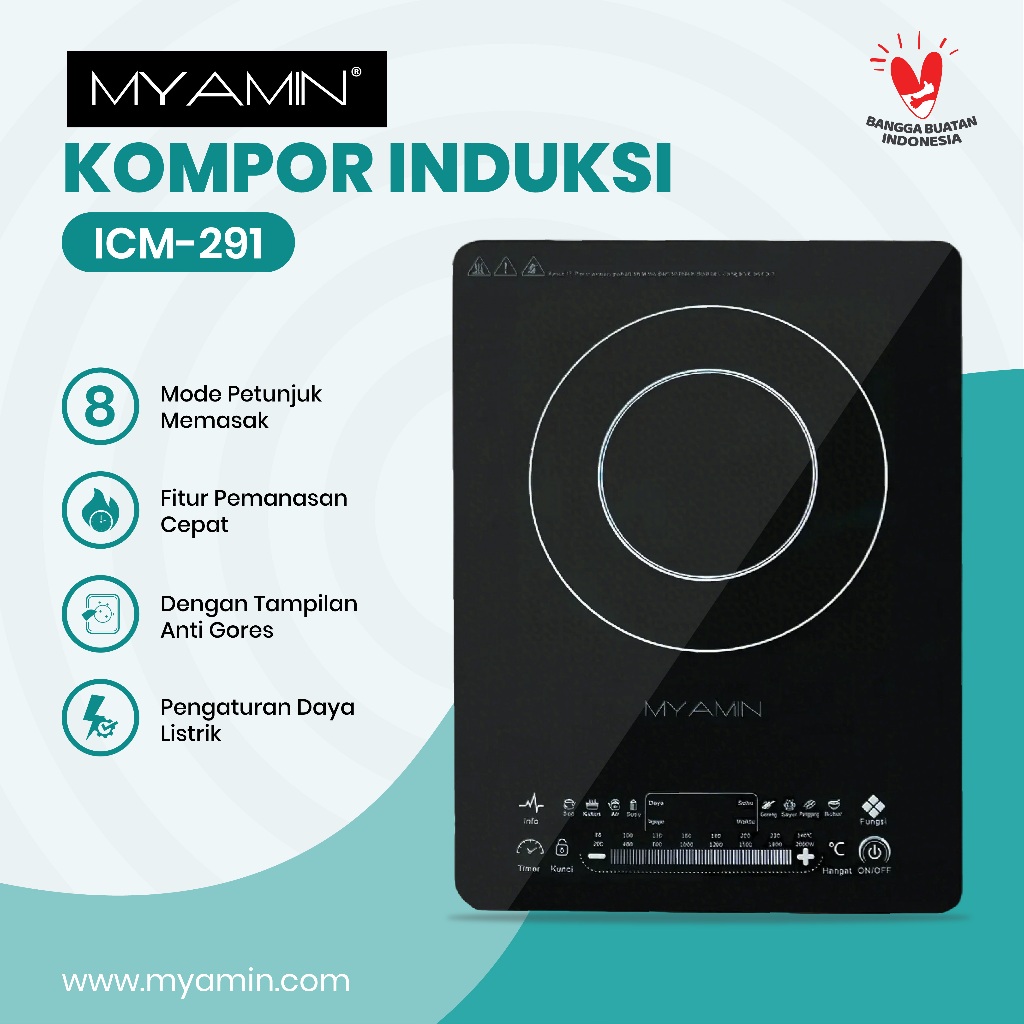 Kompor Induksi Portable Elektrik Myamin 200-2000 Watt