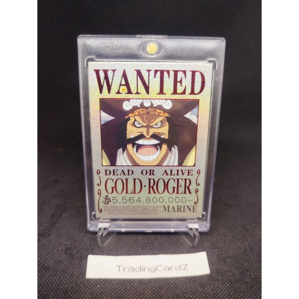 (Kartu Agak Tebal) TCG/CCG FansCard One piece Wanted Poster Gold D.Roger #NNO (dpt sleeve)