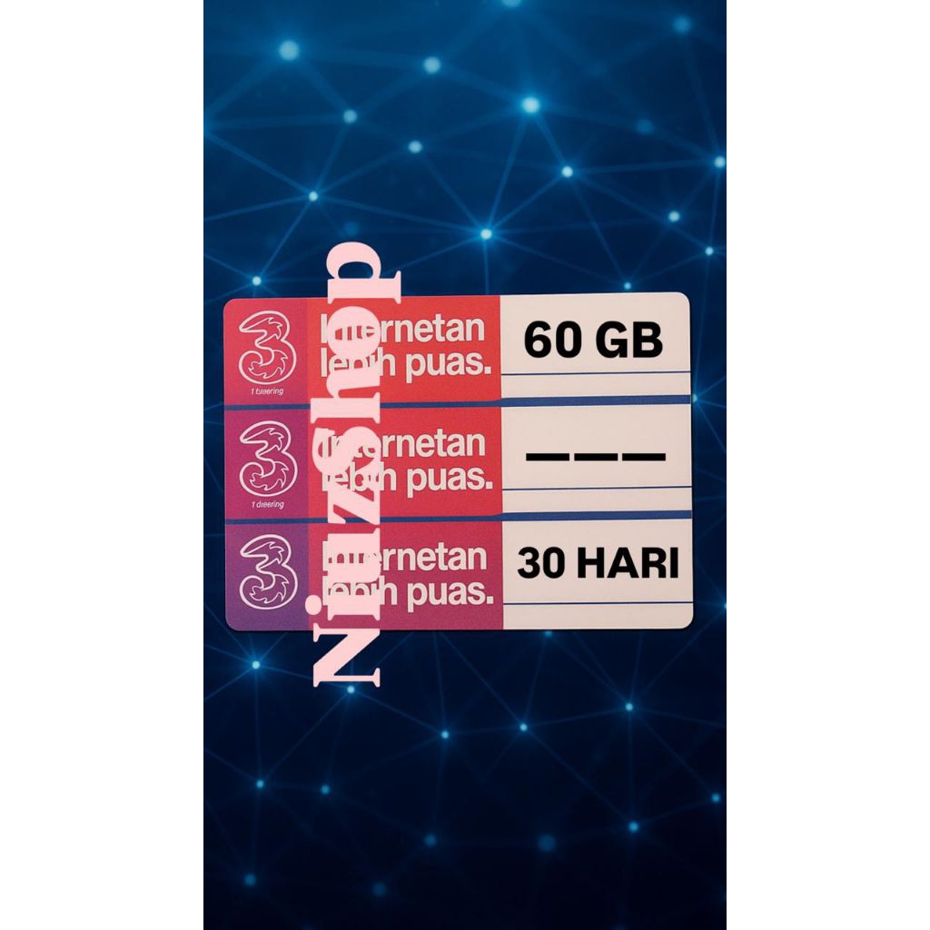 VOUCHER TRI 60GB 30HARI