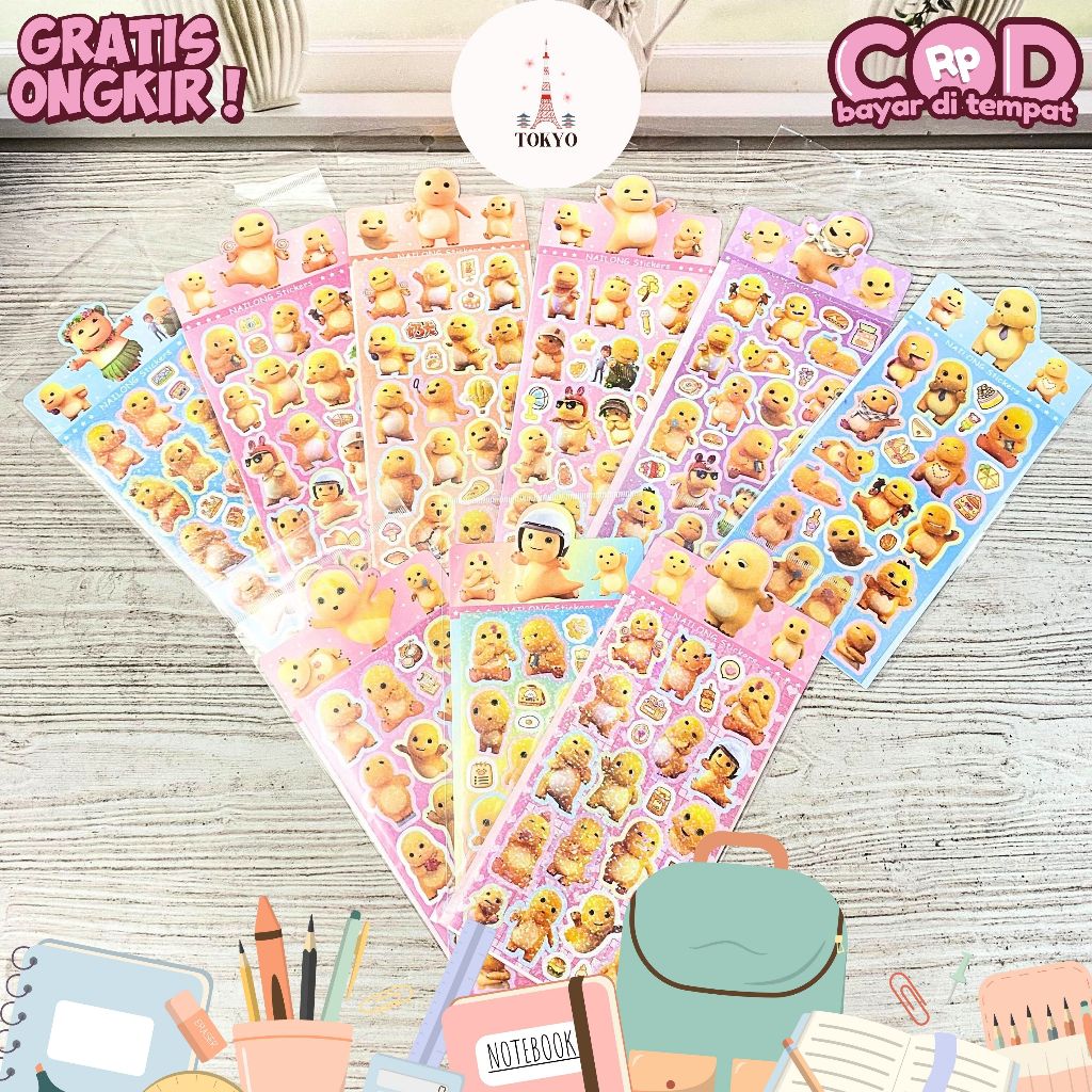 

Stiker 1 Lembar Nailong Dino Kuning - Souvenir Imut Lucu Kado Hadiah