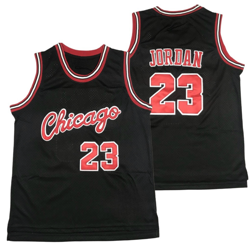 BORDIR IMPORT JERSEY BAJU BASKET CHICAGO #23 MICHAEL JORDAN 84/85 ROOKIE SEASON HITAM
