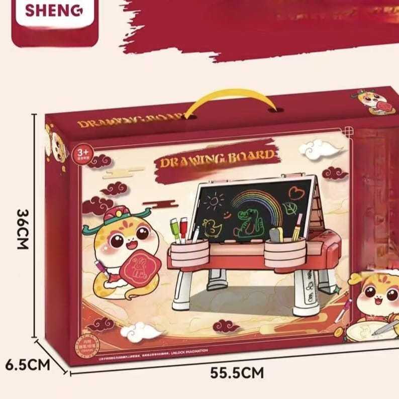 

[BINTANGOFFICIALSTORE66](9912/9913)[]Mainan Meja Papan Tulis Dua Sisi Set Lengkap Alat Tulis Dan Penghapus / Two Side Drawing Board
