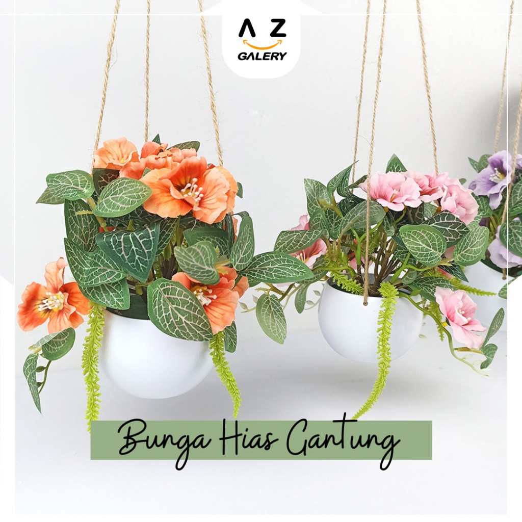 Terlaris Pot Bunga Hias Gantung Tanaman Plastik Hiasan Pajangan Dinding Rumah Indoor Cantik Import