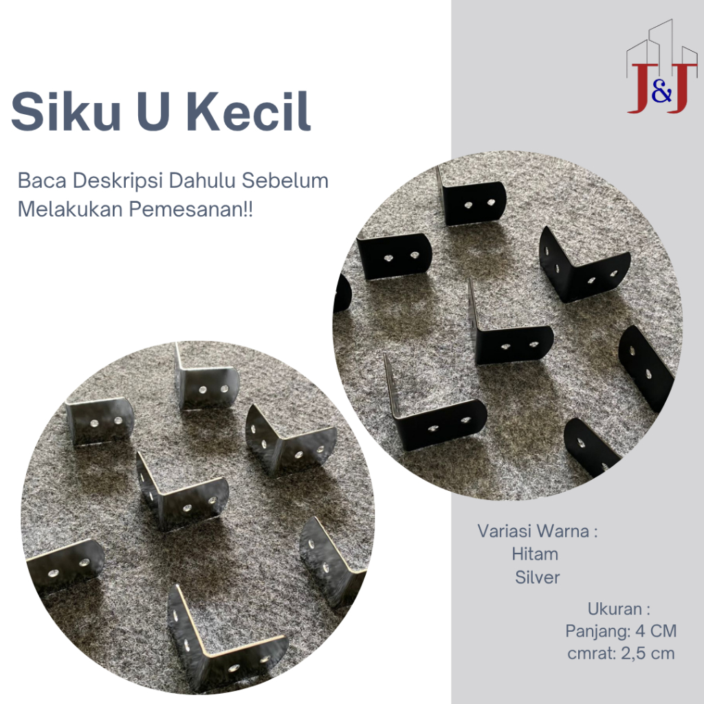 Siku U Kecil / Plat Siku L / Ambalan L Plat Siku / Siku Rak Verseng Hardcase