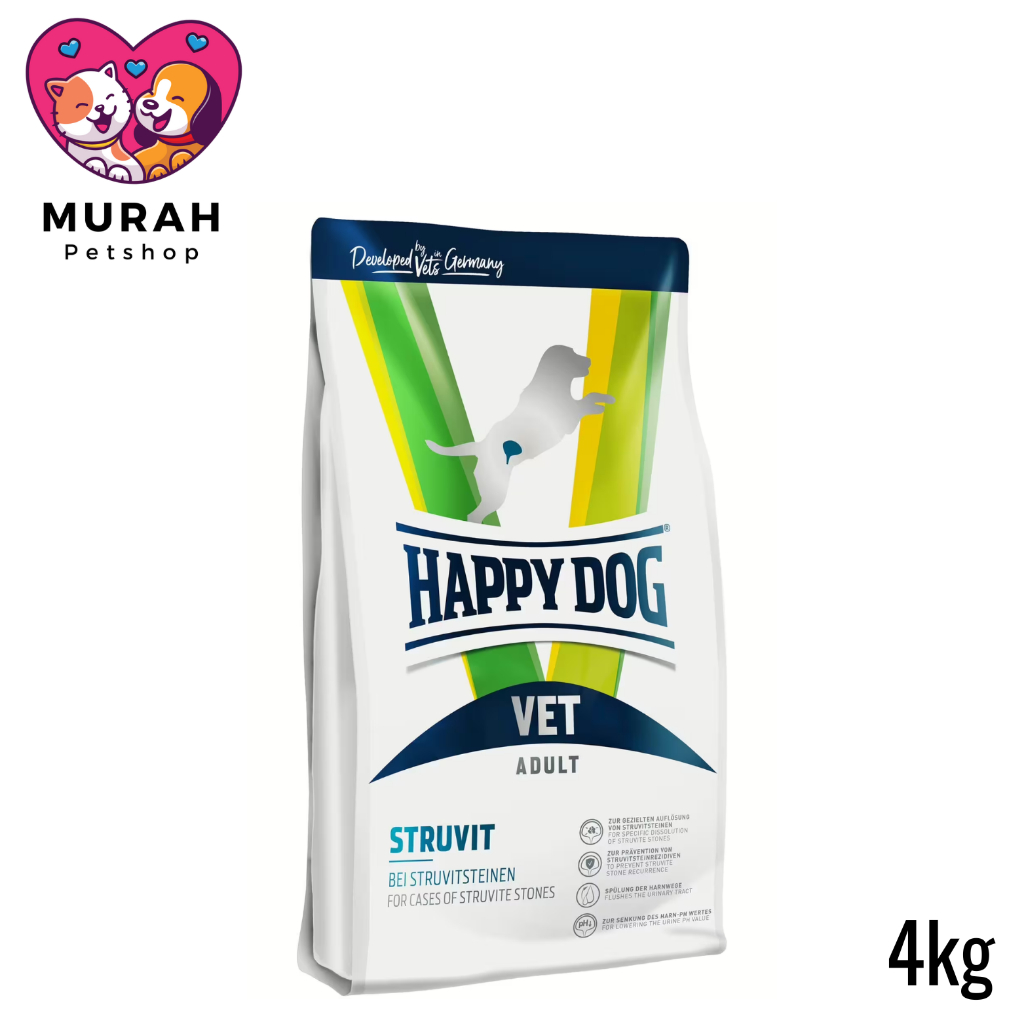 HAPPY DOG VET Diet Struvit kering 4kg Makanan Kering Anjing Struvit
