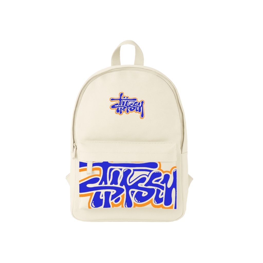 Tas Ransel Stussy Cream Unisex – Backpack Stylish Harian & Sekola