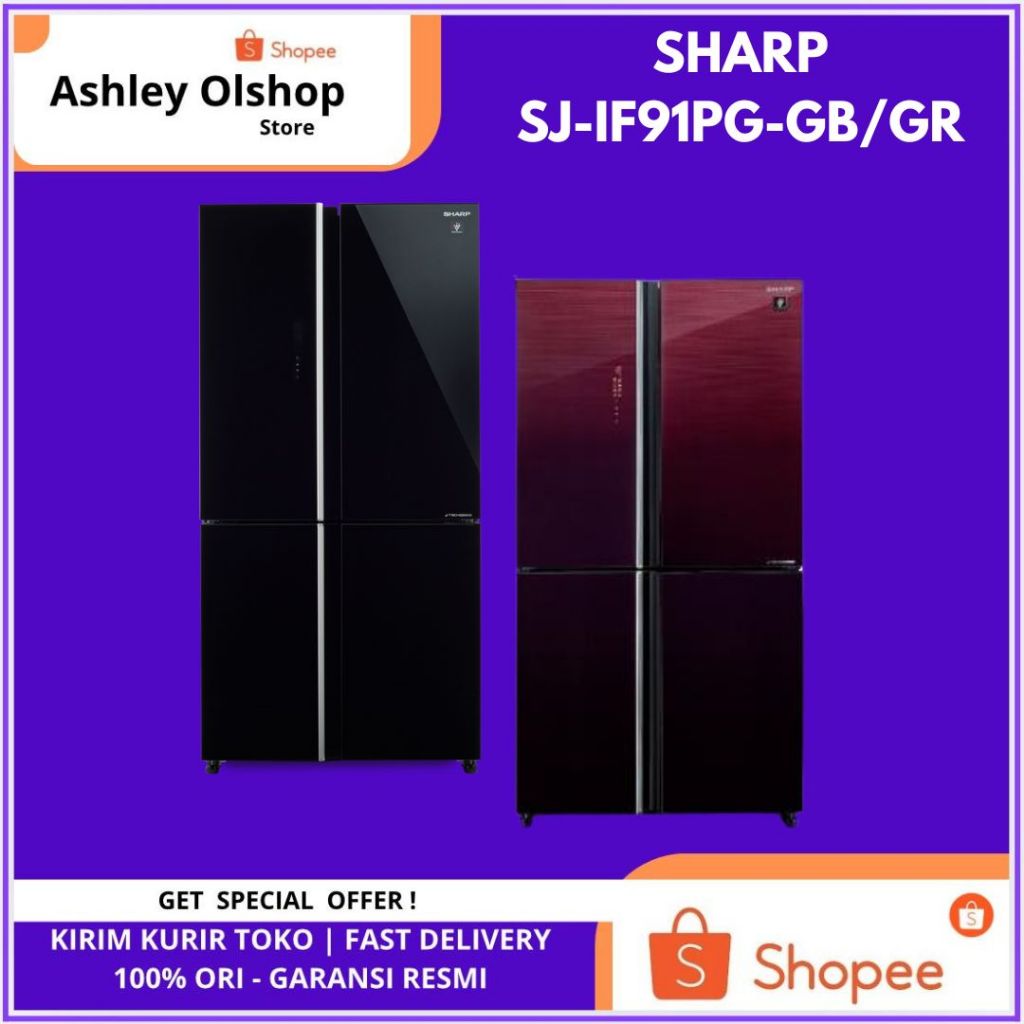 Kulkas 4 Pintu Sharp SJ-IF91PG 639 L // SJ-IF91PG-GB // SJ-IF91PG-GR