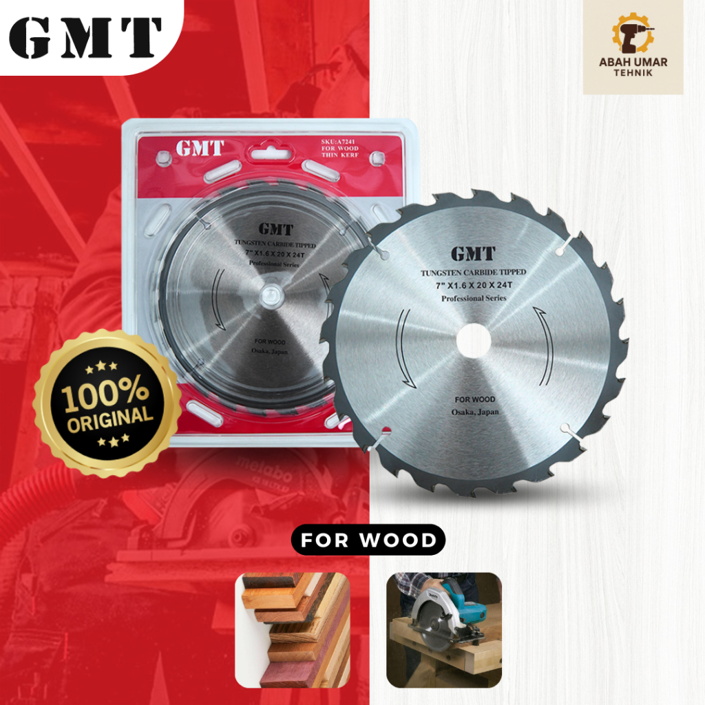 Circular Saw Blade GMT 7 x 24T Tipis Mata Gergaji Mesin Potong Kayu