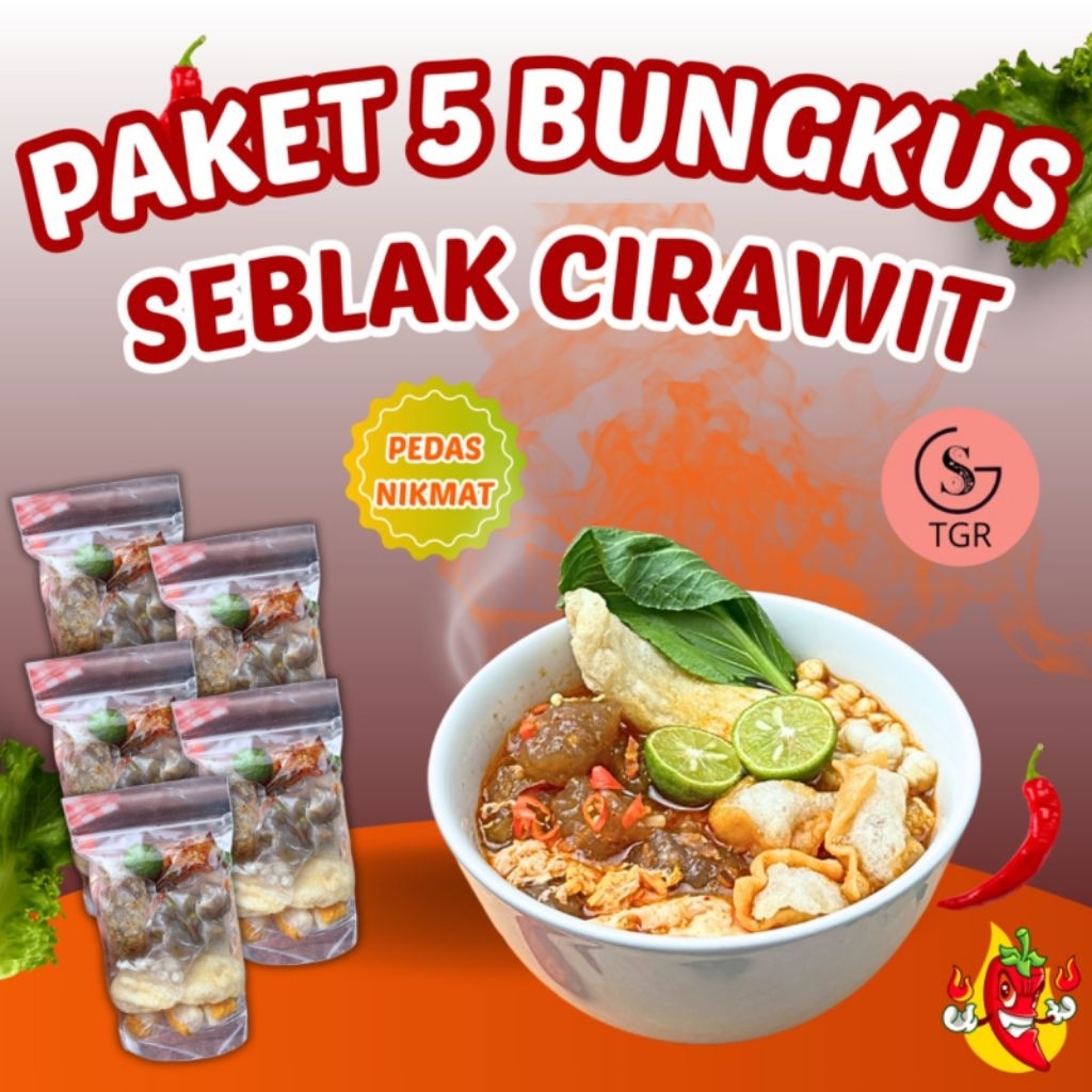 

5 BUNGKUS SEBLAK CIRAWIT INSTAN KUAH SEBLAK PEDAS FOOD
