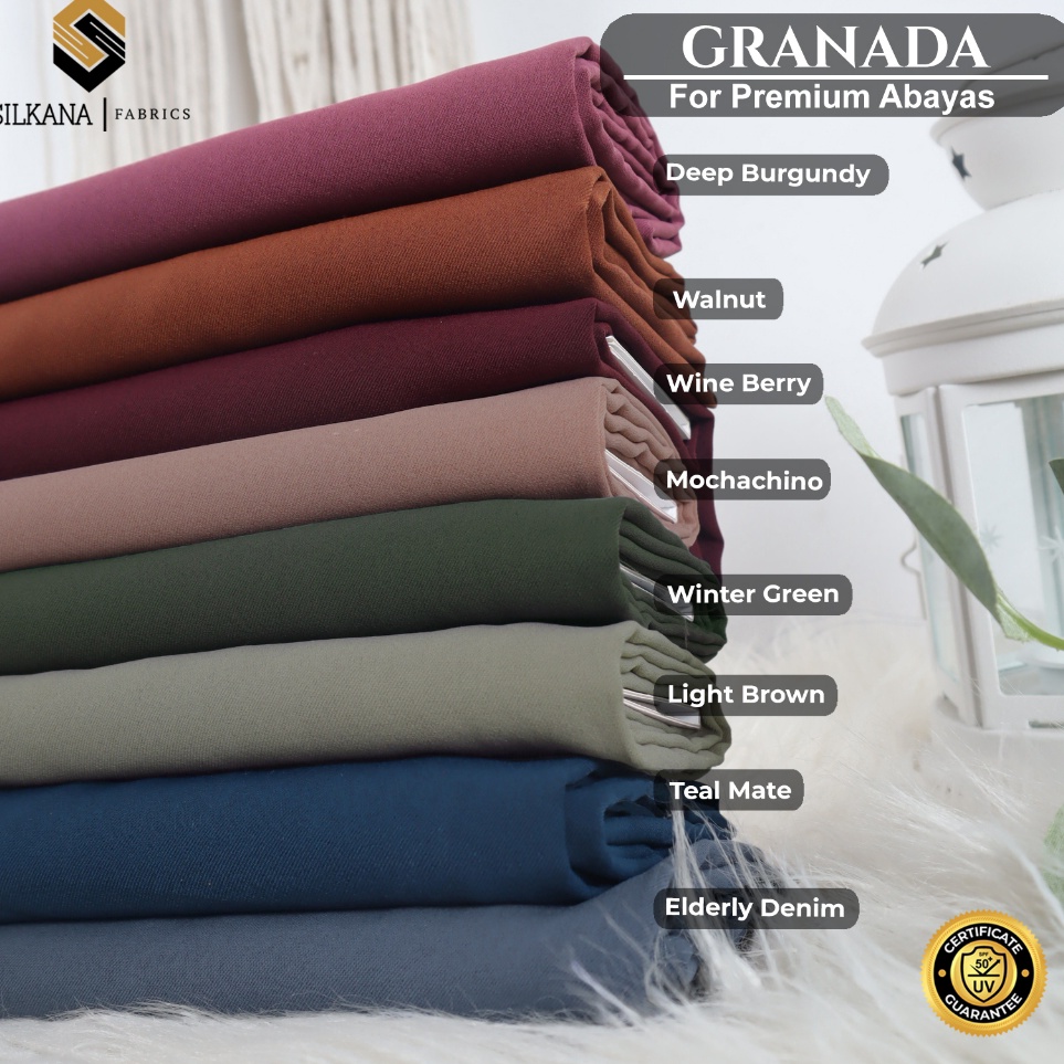 KODE H66D KAIN ABAYA GRANADA ANTI UV UPF 5 by SILKANA FABRICS