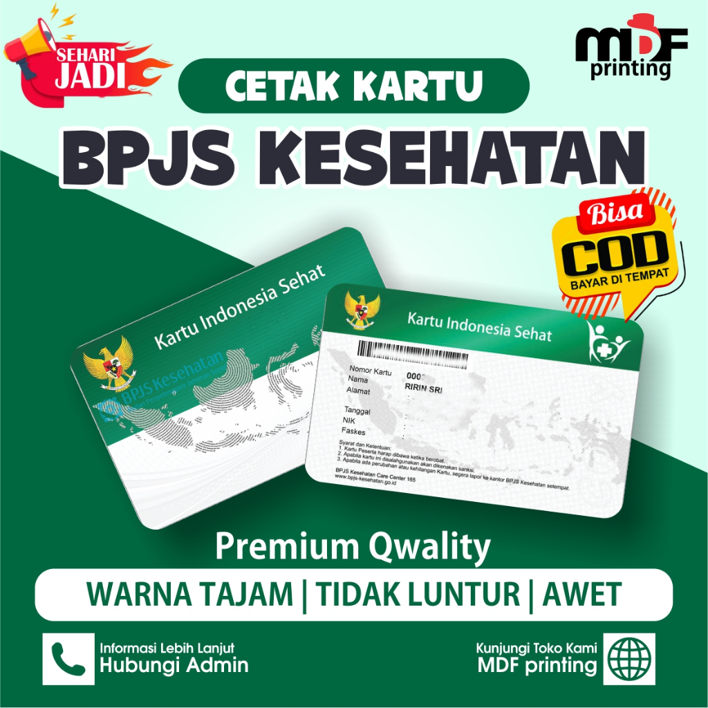 

Cetak BPJ S /KIS / BPJ S Ketenagakerjaan / NPW P / ASN / Kwalitas Premium