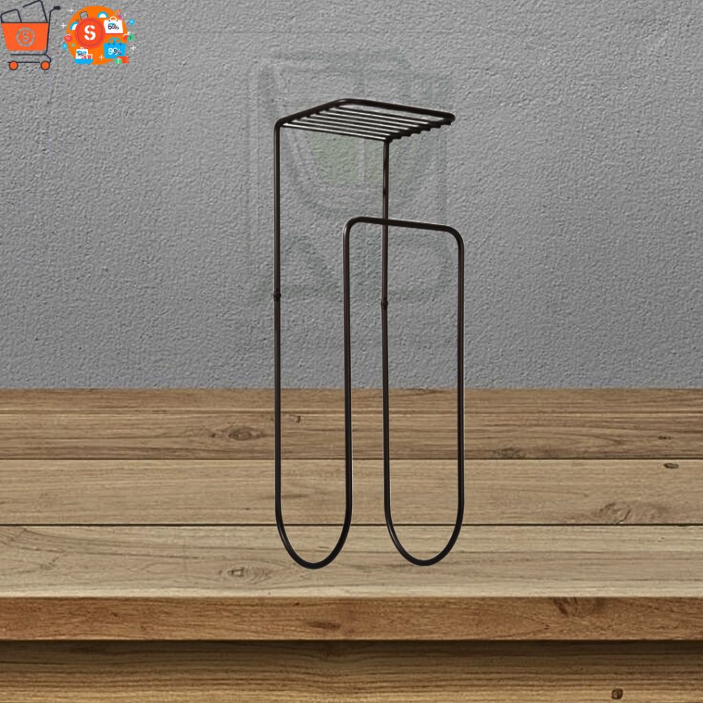 Tempat Handuk Besi / Rak Handuk Dinding Kamar Mandi Minimalis – Hitam & Putih