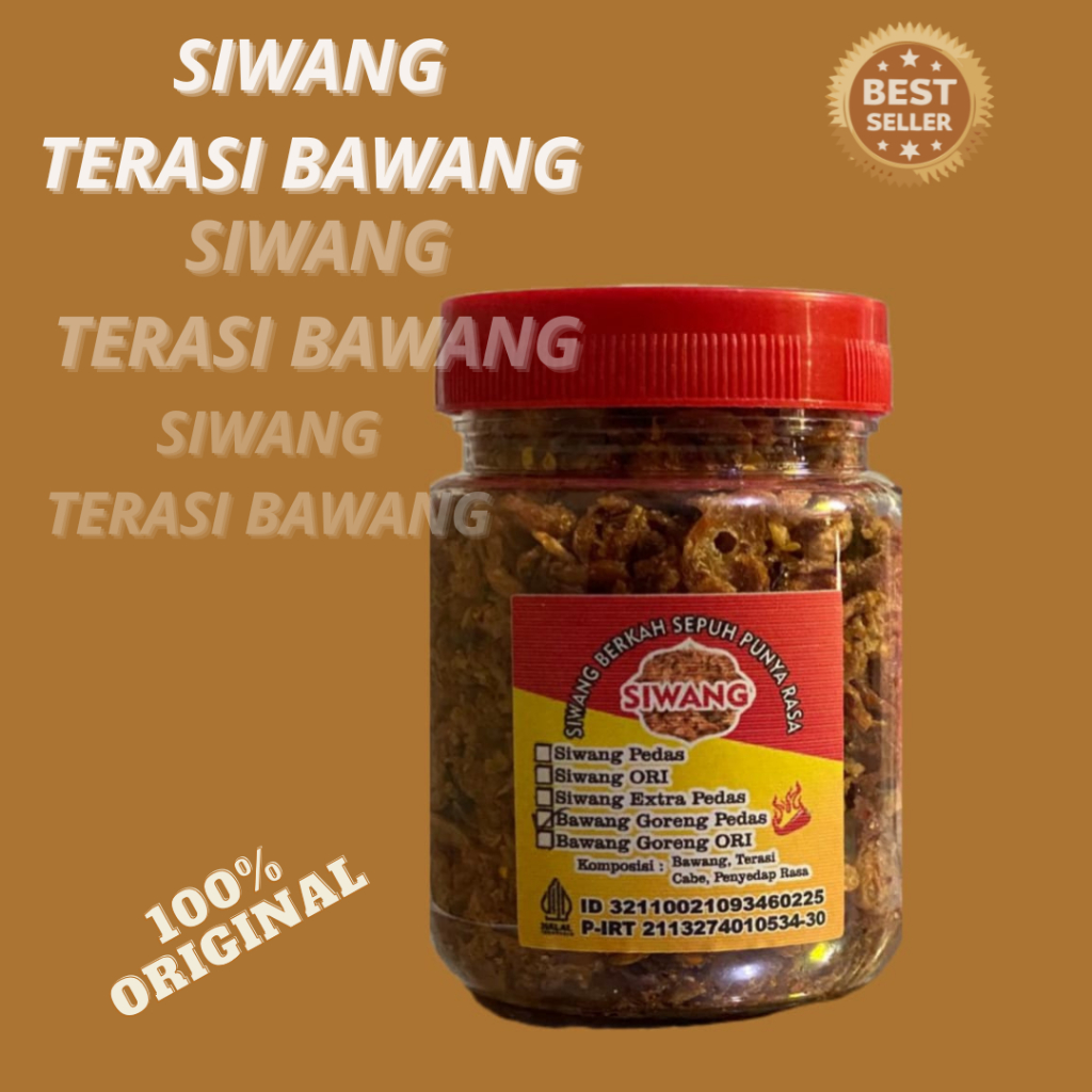 

Promo{SIWANG} Terasi Bawang Kering Pedas DAN Tidak Pedas 110g Tanpa MSG bas reng
