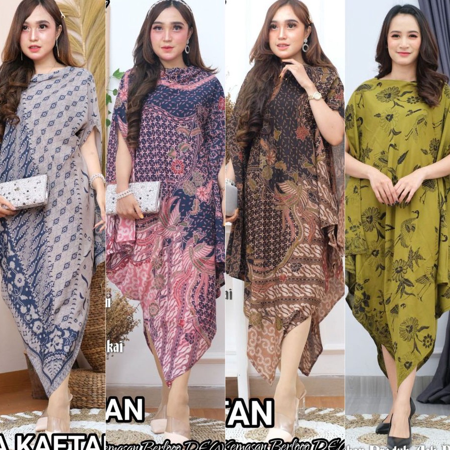 KODE U42H Kaftan Batik Neena By Dewo  Dress Batik Solo  Baju kondangan wanita kaftan batik paris