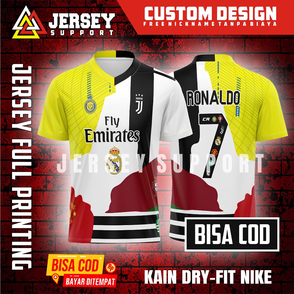 JERSEY BAJU KAOS GOAT RONALDO ALL CLUB TERBARU 2025 FULLPRINTING GRATIS REQUEST NAMA