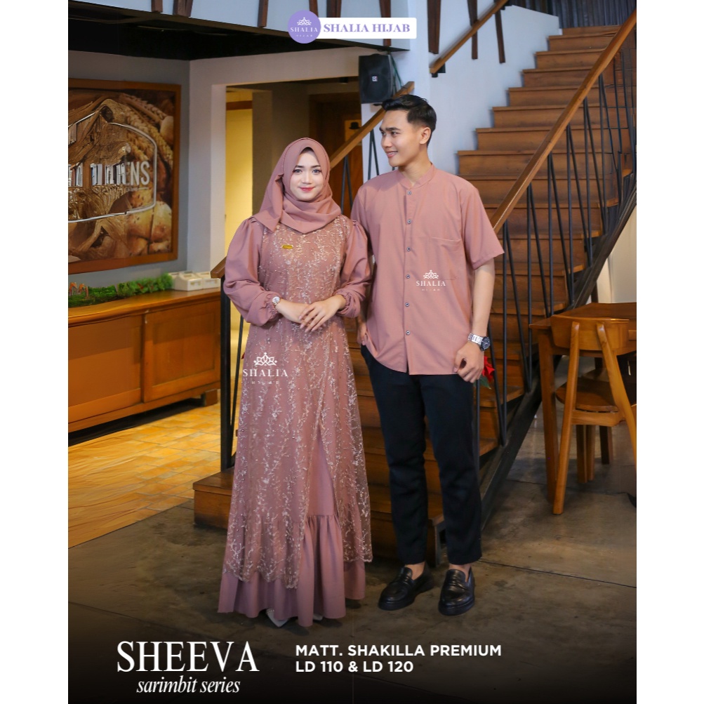 KODE I7I Sheeva Dress Sarimbit Couple Keluarga Luxury  Gamis Koko Brokat Tile Premium BUSUI Muslim K