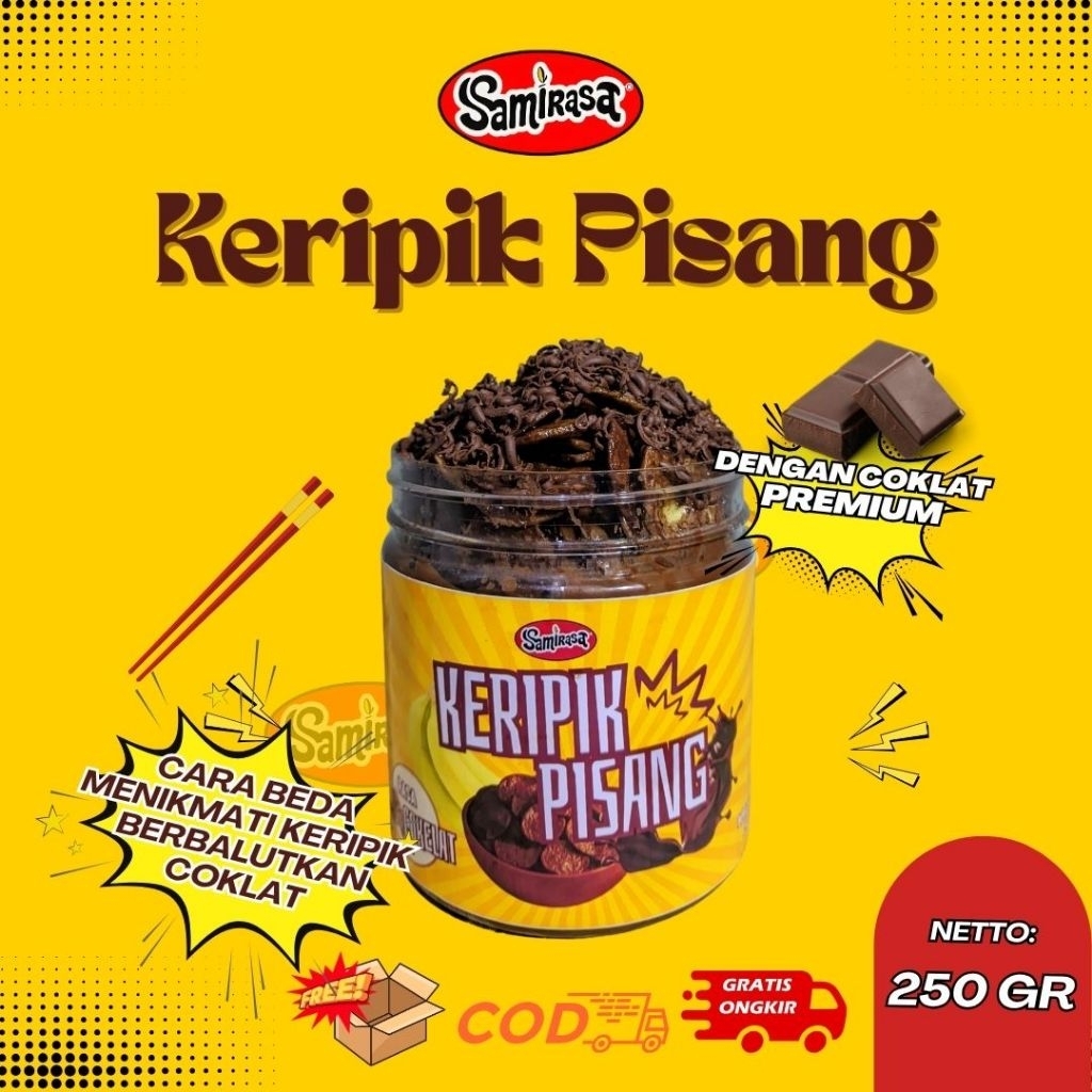 

Keripik Pisang Coklat Lumer SAMIRASA 1 Toples 250Gr - [Makanan Manis Kripik Cokelat Banana Cemilan Snack Viral Coklat Premium]