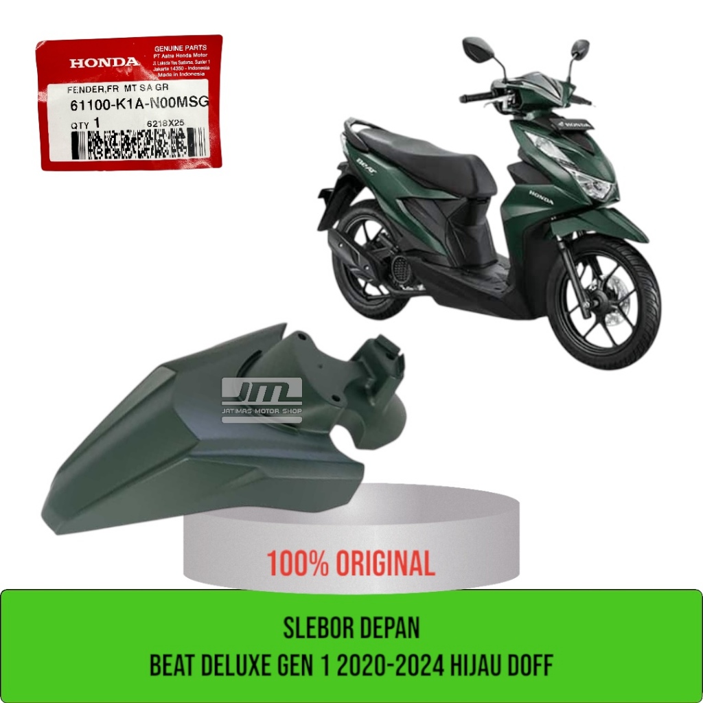 Slebor depan beat deluxe gen 1 2020-2024 hijau doff 61100-K1A-N00MSG