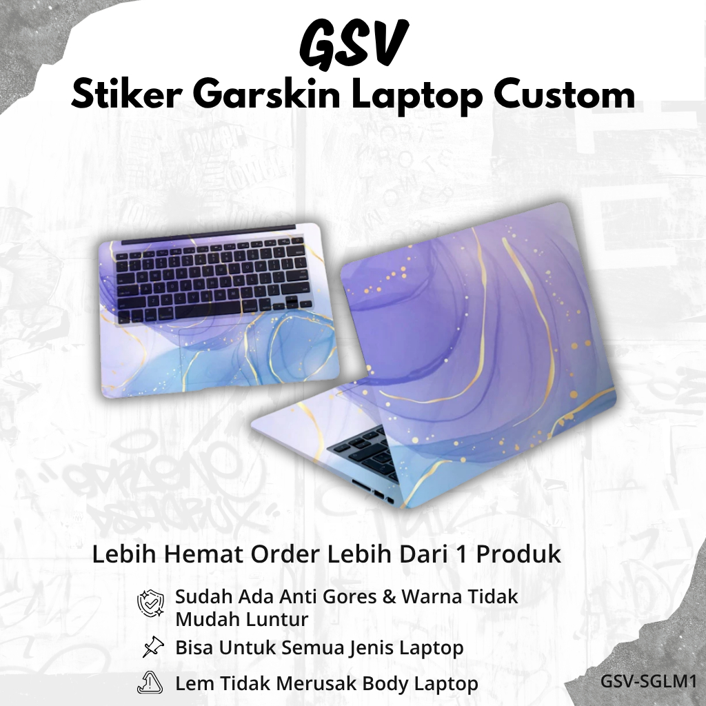 Stiker Laptop Motif Marmer Cover Protector Notebook Skin Garskin Minimalis Pelindung Laptop Lenovo A