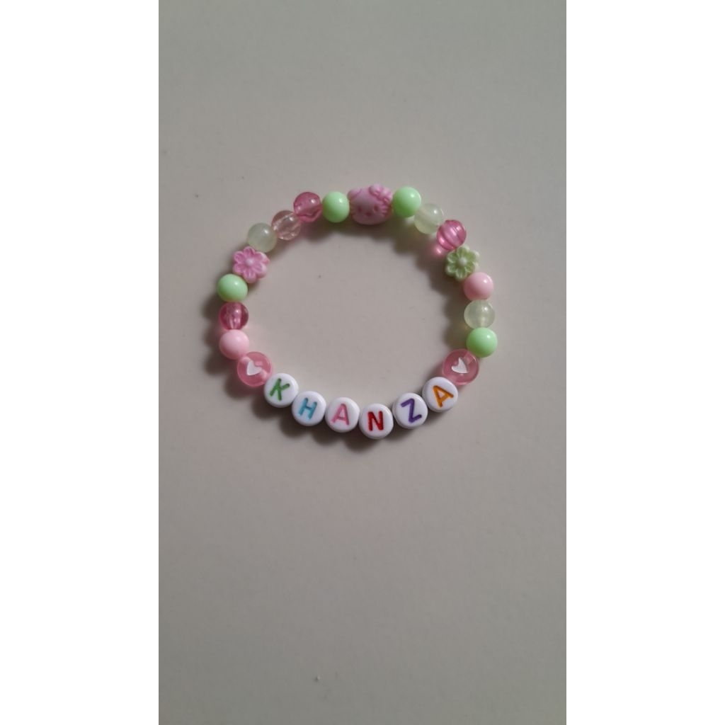 gelang manik custom nama/gelang karet manik