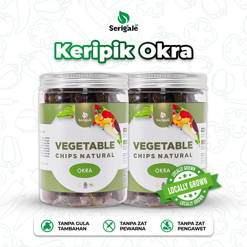 

Serigale Keripik Okra Camilan Sehat Diet Kemasan Baru 650ml - New Packaging