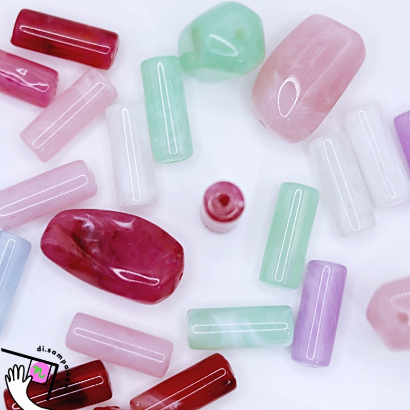 MANIK AKRILIK MOTIF BATU ALAM / MARMER