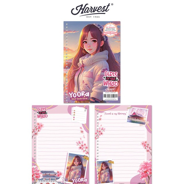 

Loose Leaf Kertas Binder Harvest A5 Girls of The World Seoul