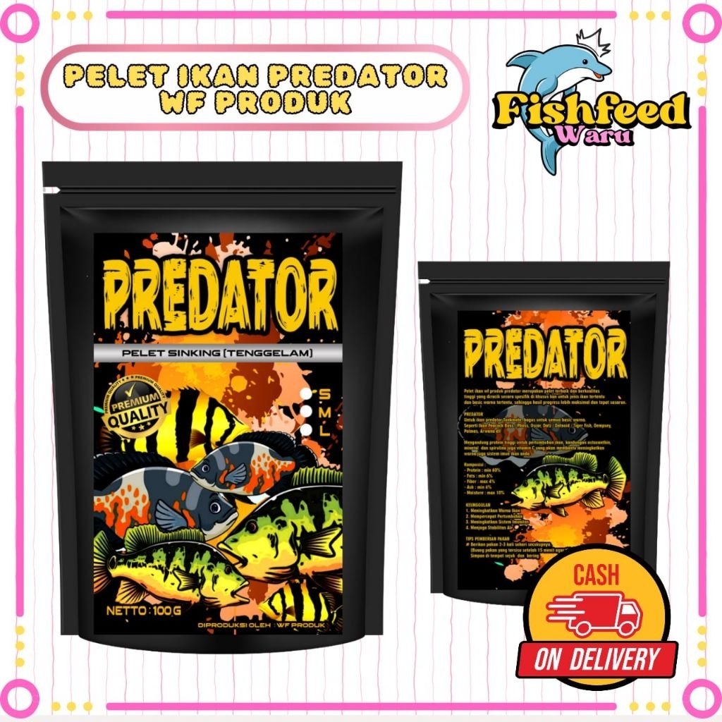 WF Produk Pelet Ikan Predator Pellet Tenggelam (100g)