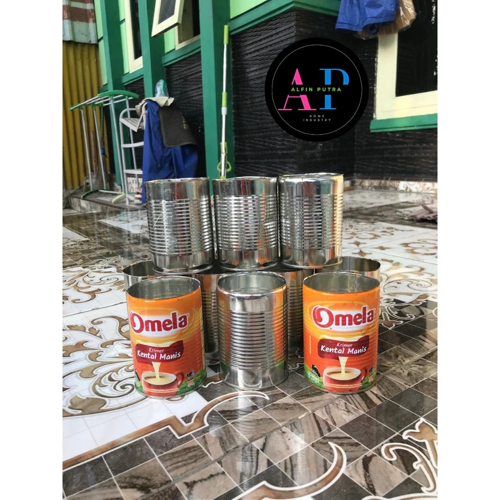 KALENG SUSU BEKAS TERBUKA 1 SISI BERSIH LUAR DALAM